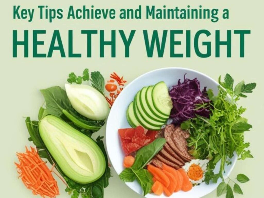 Healthy weight management infographic with tips and strategies