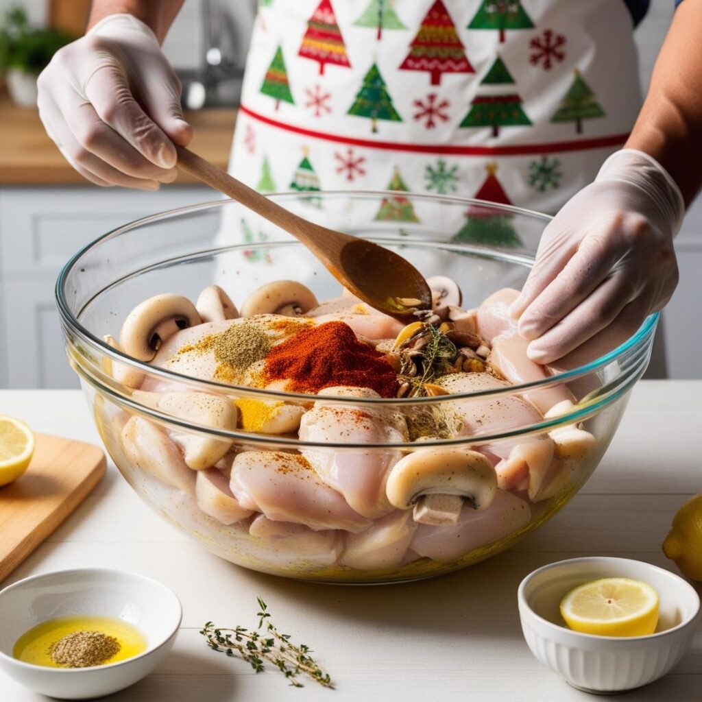 Preparing Chicken for Air Fryer Chicken Bowls