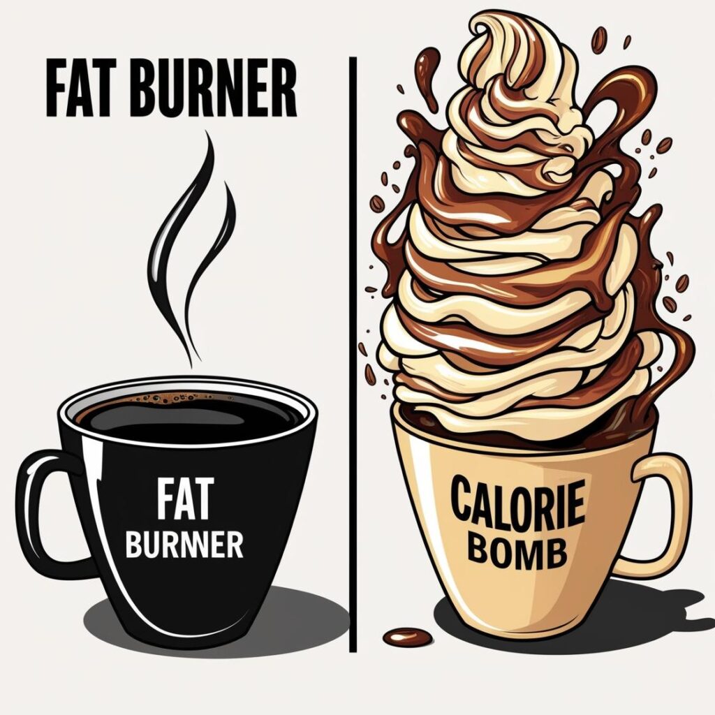 Sugary coffee vs black coffee for weight loss