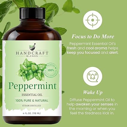 Bottle of peppermint essential oil