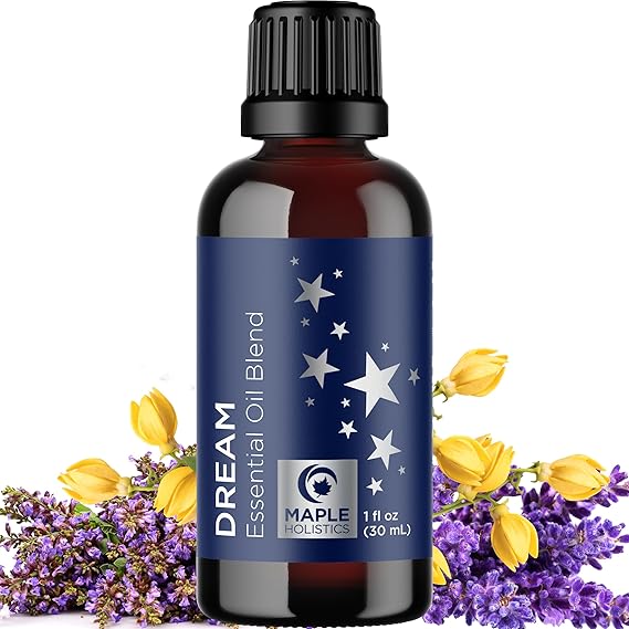 Blend of lavender and chamomile essential oils for sleep